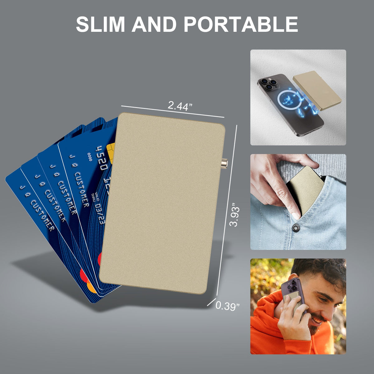 TOYFID All-Aluminum Pop Up Slide Rfid Slim Basic Card personalized wallet for men